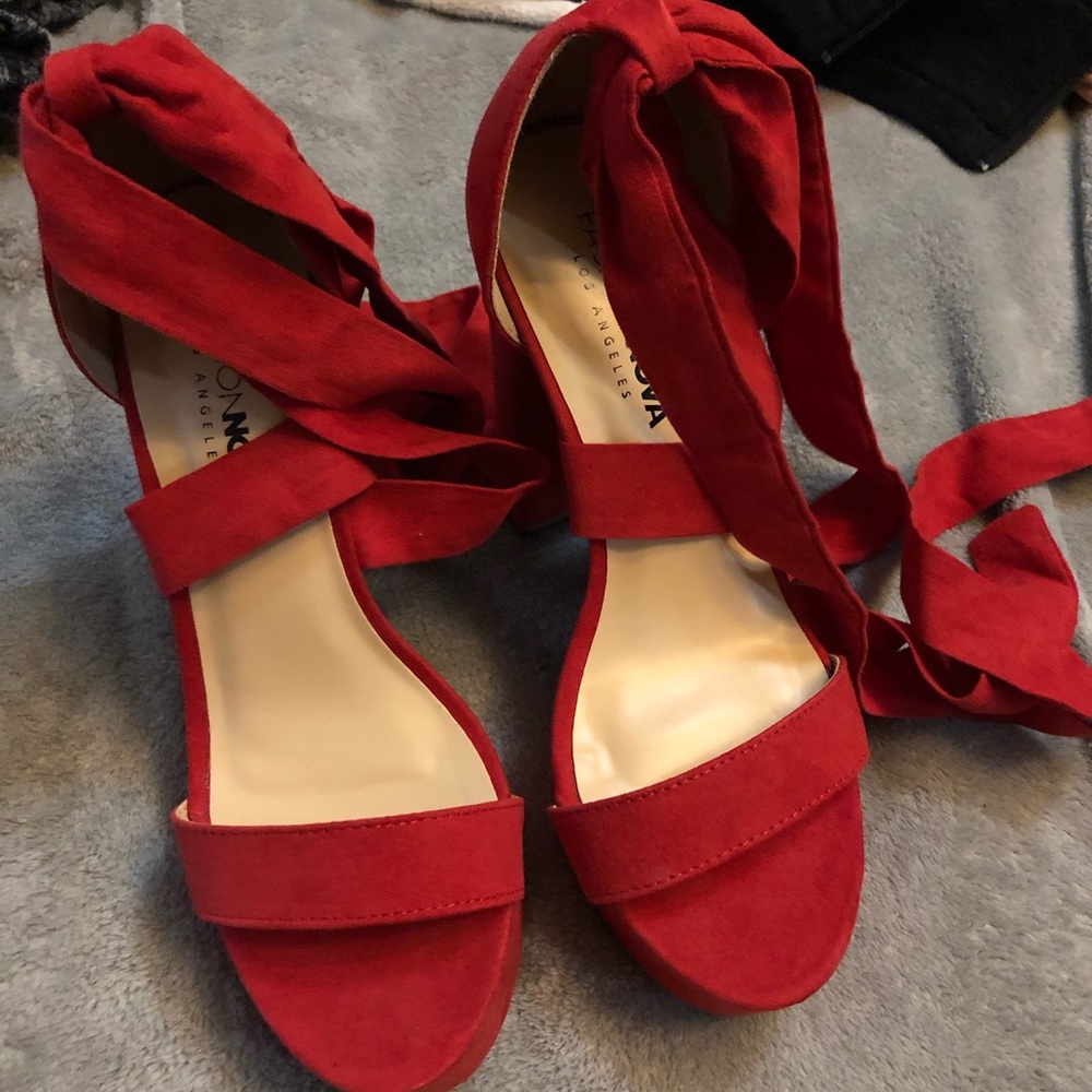 Sexy Red Strappy Heels
